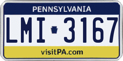 PA license plate LMI3167