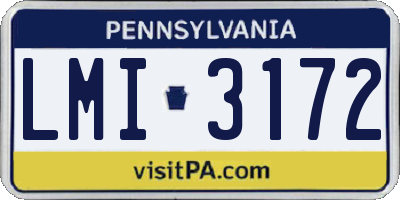 PA license plate LMI3172