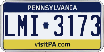 PA license plate LMI3173