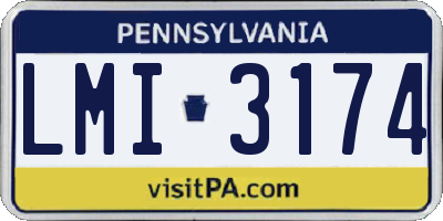 PA license plate LMI3174