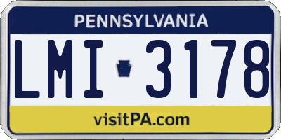 PA license plate LMI3178