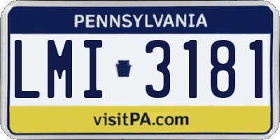 PA license plate LMI3181
