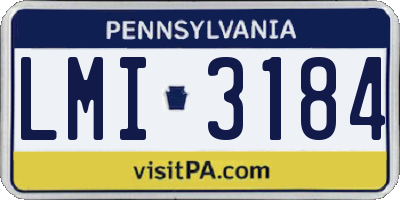 PA license plate LMI3184