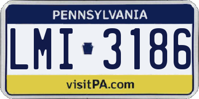 PA license plate LMI3186