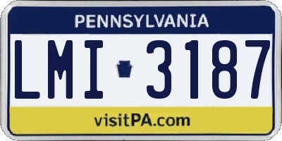 PA license plate LMI3187
