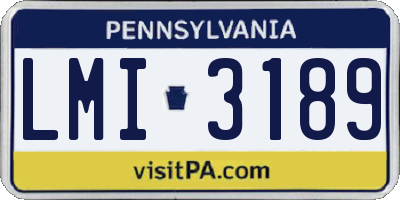 PA license plate LMI3189