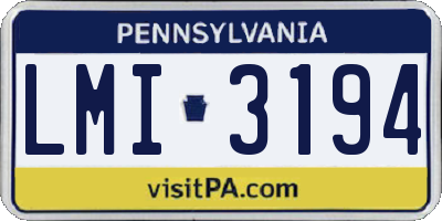 PA license plate LMI3194