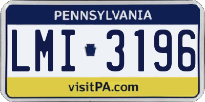 PA license plate LMI3196