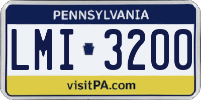 PA license plate LMI3200