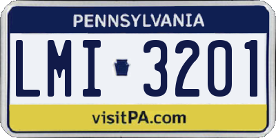PA license plate LMI3201