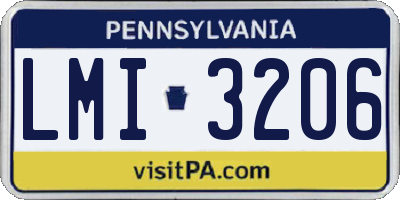PA license plate LMI3206