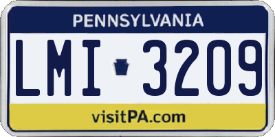 PA license plate LMI3209