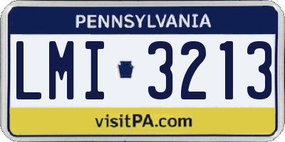 PA license plate LMI3213