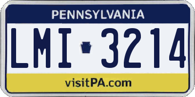 PA license plate LMI3214