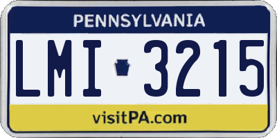 PA license plate LMI3215