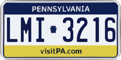 PA license plate LMI3216