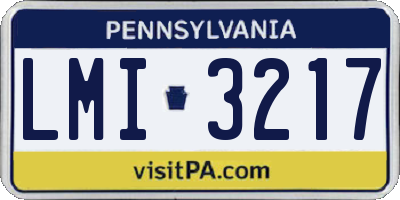 PA license plate LMI3217