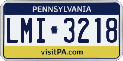 PA license plate LMI3218
