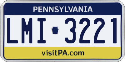 PA license plate LMI3221