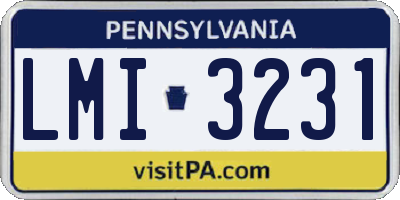 PA license plate LMI3231