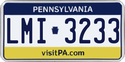 PA license plate LMI3233