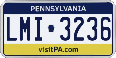 PA license plate LMI3236