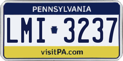 PA license plate LMI3237
