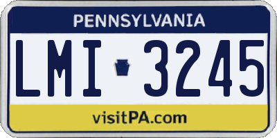 PA license plate LMI3245