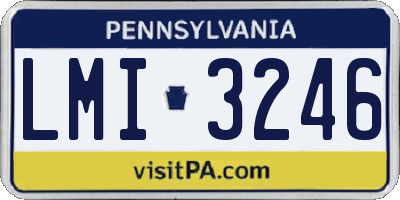 PA license plate LMI3246