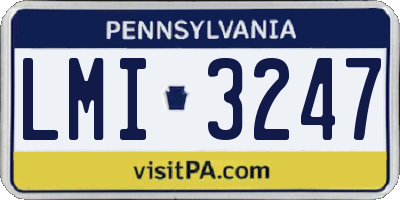 PA license plate LMI3247