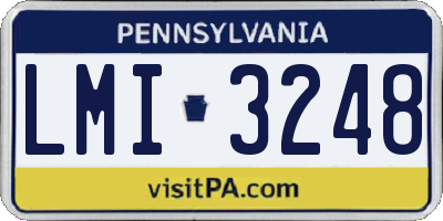 PA license plate LMI3248