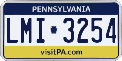 PA license plate LMI3254