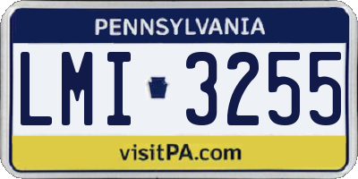 PA license plate LMI3255