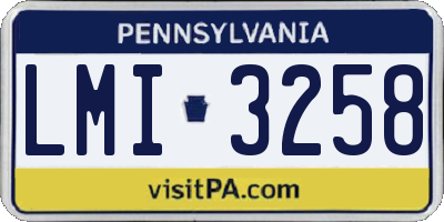 PA license plate LMI3258
