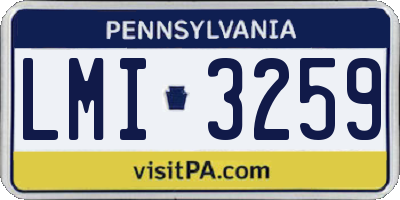 PA license plate LMI3259