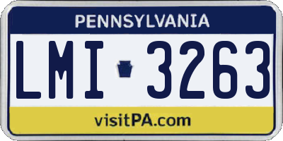 PA license plate LMI3263