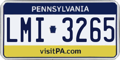PA license plate LMI3265