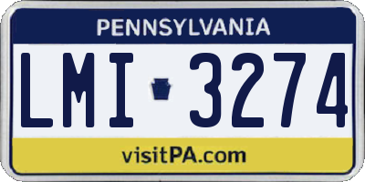 PA license plate LMI3274
