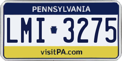 PA license plate LMI3275
