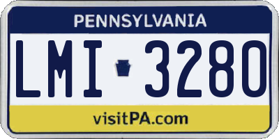 PA license plate LMI3280