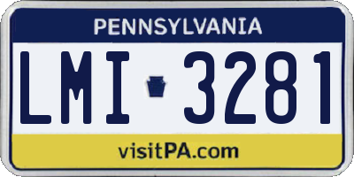 PA license plate LMI3281