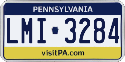 PA license plate LMI3284