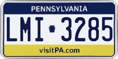PA license plate LMI3285