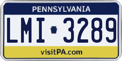 PA license plate LMI3289