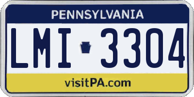 PA license plate LMI3304