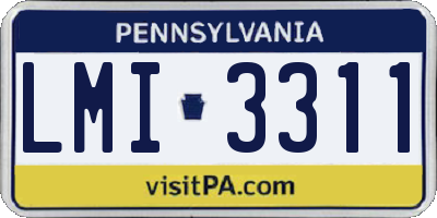 PA license plate LMI3311