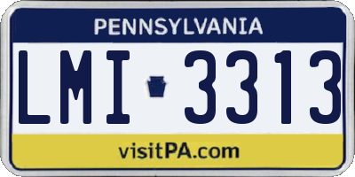 PA license plate LMI3313