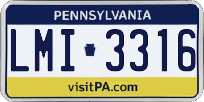 PA license plate LMI3316