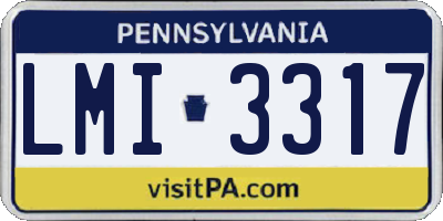 PA license plate LMI3317