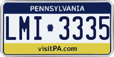 PA license plate LMI3335